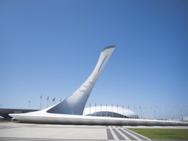 Soçi/Rusya - Ağustos 2019: Olympic Park'ta Singing Fountains