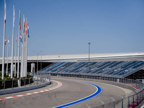Sochi / Rusia - Agosto 2019: pista de Fórmula 1 en el Parque Olímpico — Foto de Stock