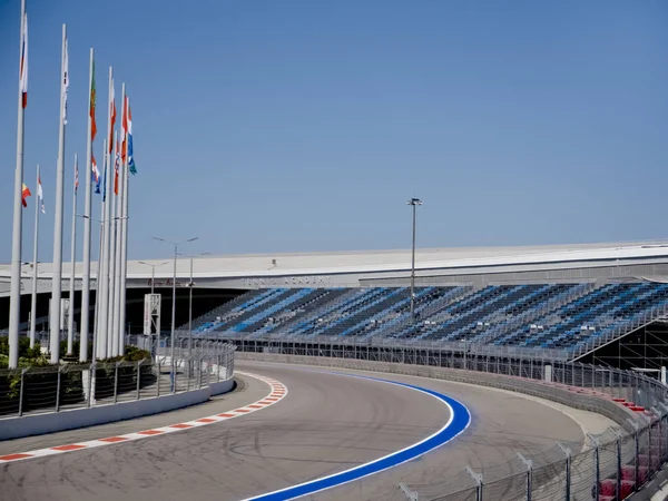 Sochi / Russia - Agustus 2019: Jalur Formula 1 di Olympic Park — Stok Foto