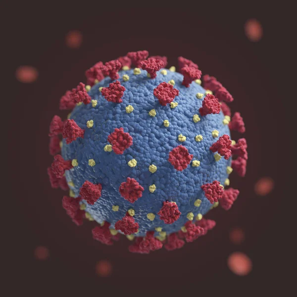 Een Representatie Van Het Coronavirus Covid Gezien Onder Miscroscoop Een Stockfoto