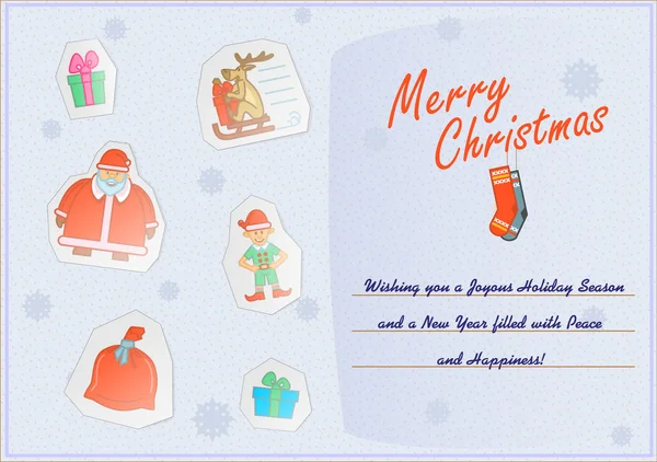 güzel bir kartpostal ile eğlenceli ile Noel ve yeni yıl tebrik kutlama çıkartma.