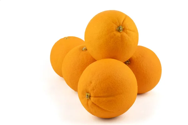 Fresh navel oranges isolated on white background. Save with clipping path. — Stock Photo, Image