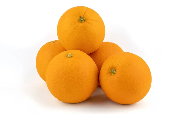 Fresh navel oranges isolated on white background. Save with clipping path. — Stock Photo, Image