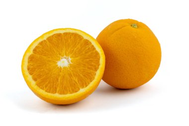 Fresh navel oranges isolated on white background. Save with clipping path. clipart