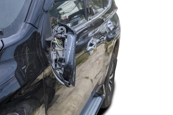 Accidente de coche roto espejo retrovisor del coche. accidente de coche — Foto de Stock