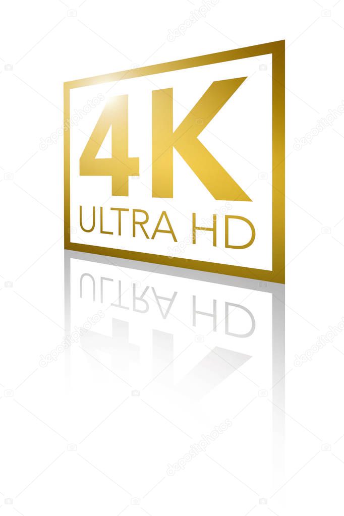 4K Ultra HD Perspective Shiny Golden Logo