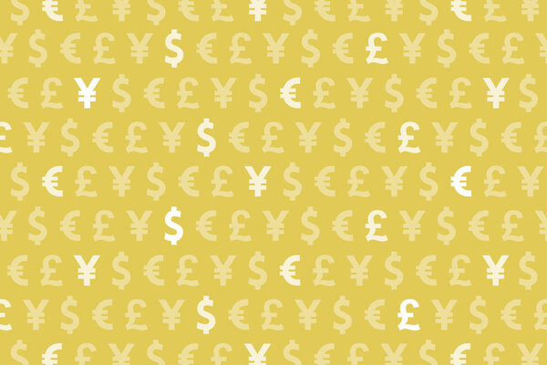 Желтый доллар Евро йена фунт валюты Модель фон
