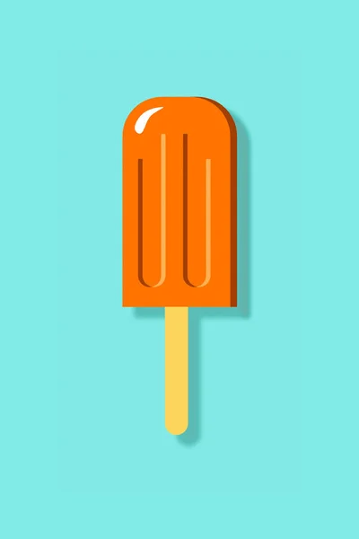 Orange Eis am Stiel flache Ikone Illustration — Stockfoto