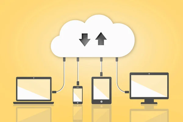 Güvenlik bulut düz illüstrasyon mavi zemin üzerine