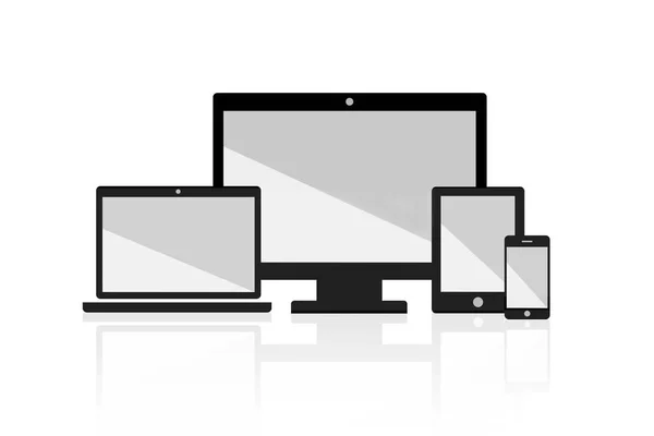 Duyarlı Web Tasarım düz simgesi grup illüstrasyon