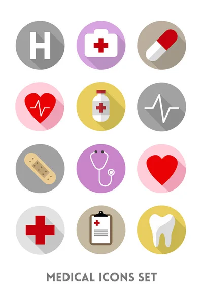 Gesundheitswesen und medizinische Flat Icons Set — Stockfoto