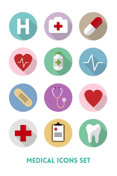 Healthcare and Medical Flat Icons Set — Stock Photo, Image