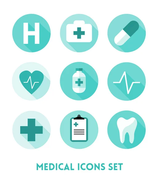 Healthcare and Medical Flat Icons Set — Stock Photo, Image