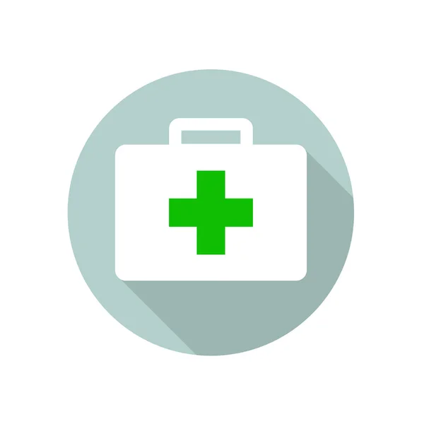 Kit de primeros auxilios Icono médico plano redondo Ilustración —  Fotos de Stock