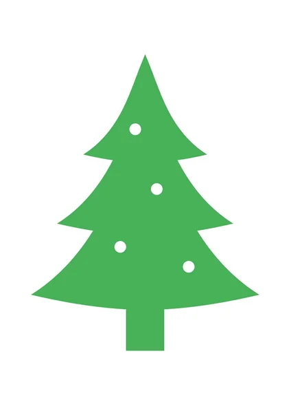 Green Christmas Tree Silhouette Icon Illustration — Stock Photo, Image