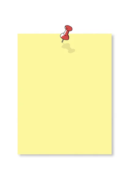 Papier firmowy z czerwona Pinezka na białym tle ilustracja — Zdjęcie stockowe