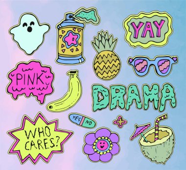 Teen çıkartmaları kümesi