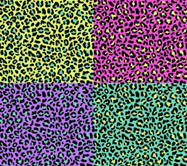 Dört sorunsuz leopar desenleri