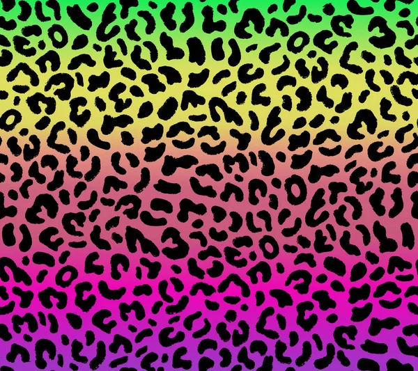 Seamless gradient leopard pattern — Stock Vector