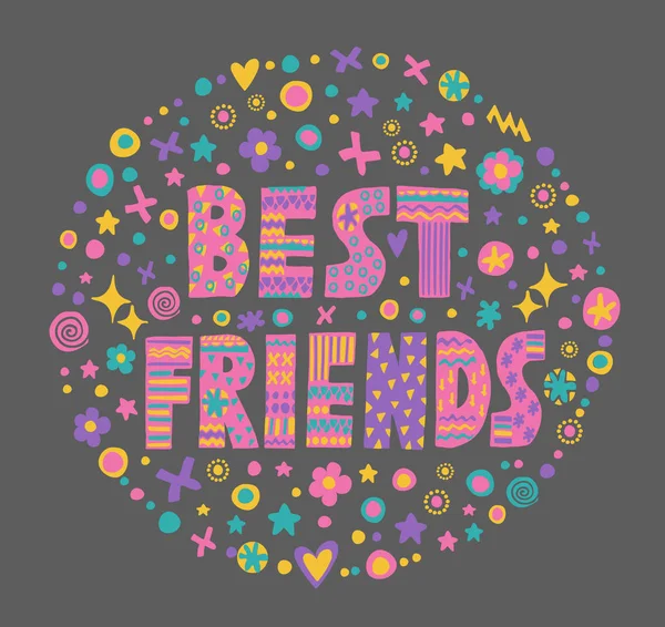 Word art Лучшие друзья — стоковый вектор