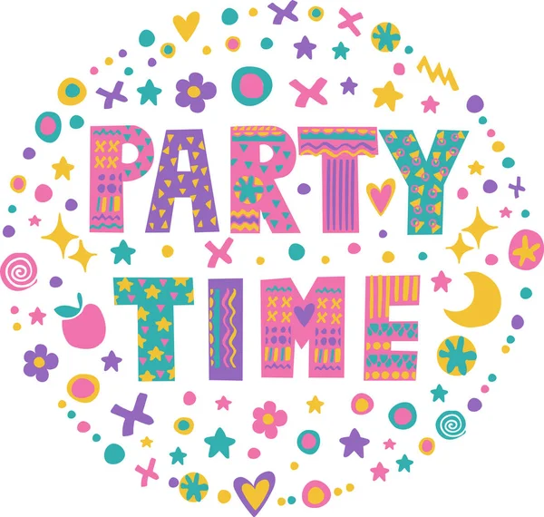 Word art Party Time — Stock Vector