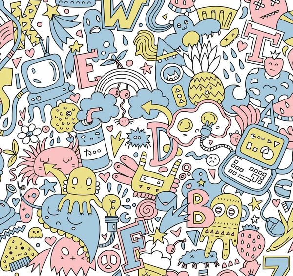 Motif de doodle détaillé — Image vectorielle