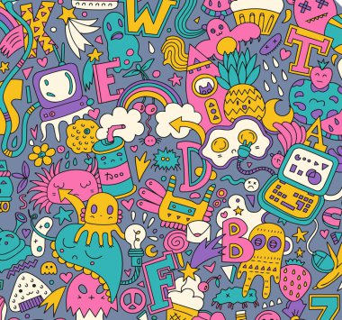 Detaylı doodle desen