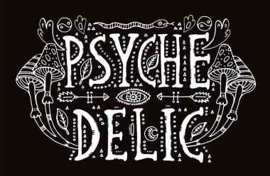 Detaylı süs Psychedelic yazı
