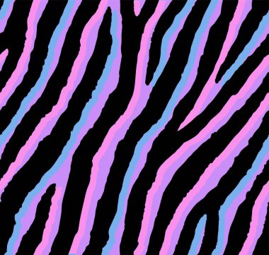 Kusursuz asit pembesi ve mor zebra deseni 80 'lerin stili. Fashio.