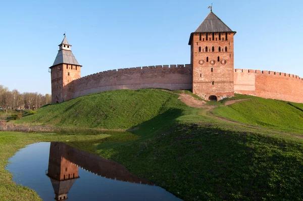 Vista del Kremlin en Veliky Novgorod — Foto de Stock