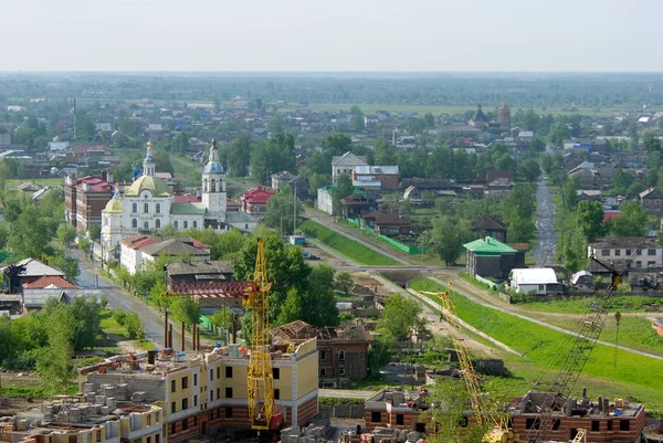 Widok Dolne Miasto Ulice Lenina Volodarsky Rzeka Kurdymka Kościół Michała — Zdjęcie stockowe