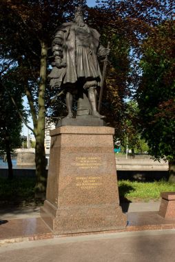 Anıt Duke Albrecht Brandenburg-Ansbach - son Grand master Germen düzen ve ilk Duke Prusya, Kaliningrad, Rusya Federasyonu, 08 Mayıs 2008 Königsberg Üniversitesi kurucusu