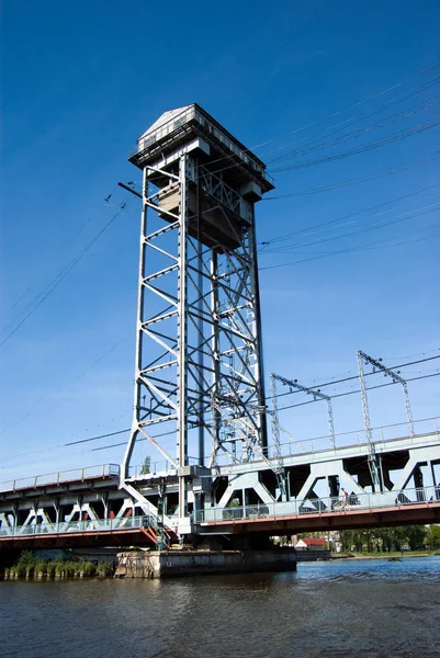 Vue Tour Nord Pont Deux Niveaux Kaliningrad Fédération Russie Mai — Photo