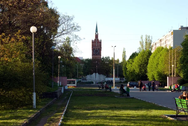 Vue Église Sainte Famille Monument Amitié Russo Polonaise Kaliningrad Fédération — Photo