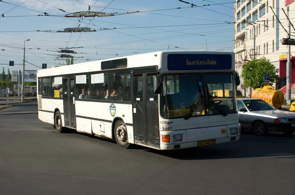 Miejski Autobus Man A12 El202 Lenina Avenue Pobliżu Hotelu Kaliningrad — Zdjęcie stockowe