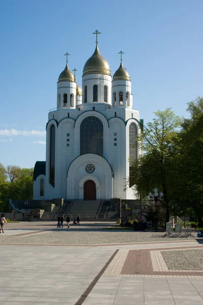 Uitzicht Kathedraal Van Christus Verlosser Kaliningrad Rusland Mei 2008 — Stockfoto