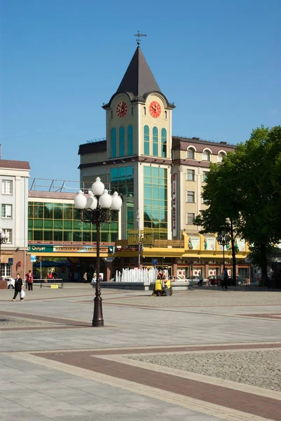 Blick Auf Den Siegesplatz Und Das Einkaufszentrum Kaliningrader Passage Kaliningrad — Stockfoto