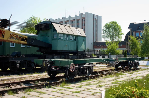 Esqueleto Vagón Carga Como Simulador Museo Tecnología Ferroviaria Kaliningrado Federación — Foto de Stock