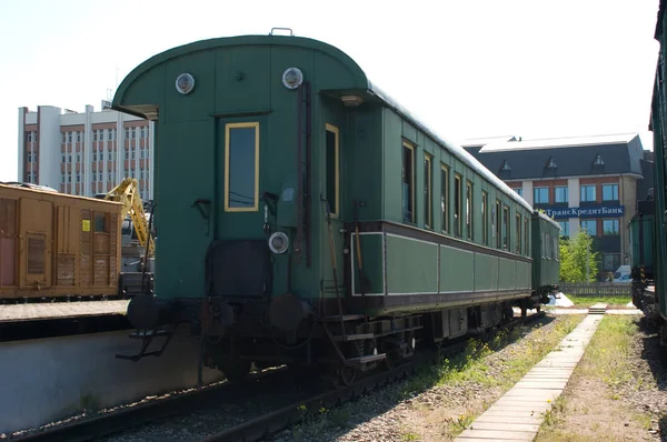 Voiture Essieux Construite 1937 Musée Technologie Ferroviaire Kaliningrad Fédération Russie — Photo