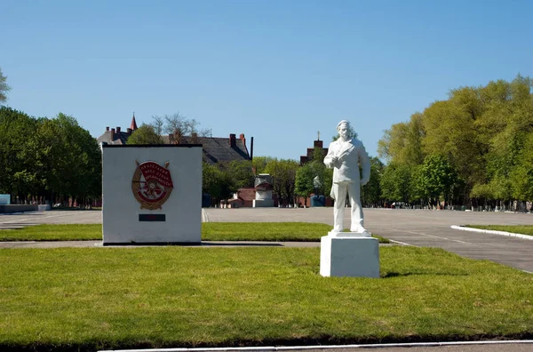 Weergave Van Het Beeld Van Zeeman Memorial Baltische Glory Baltiejsk — Stockfoto