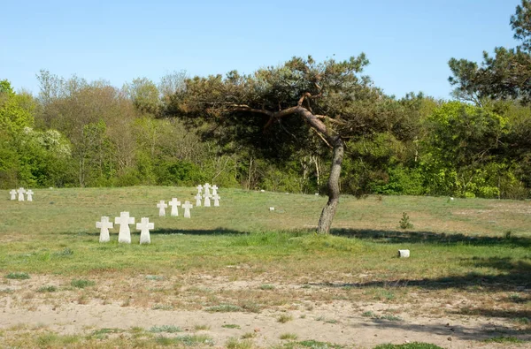 Begräbnis Einer Ausländischen Militärischen Gedenkstätte Hier Die Gräber Der Besatzung — Stockfoto
