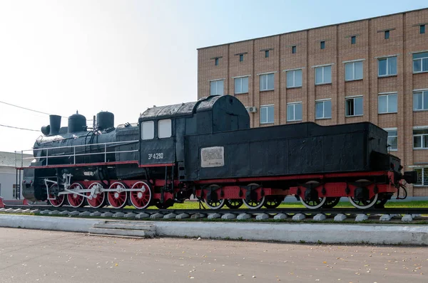 Locomotive Vapeur Esh 4290 Comme Monument Gare Vyazma Moskovskaïa Moscou — Photo