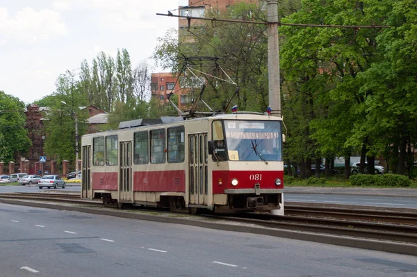 Straßenbahn Tatra T6B5 Auf Perekalsky Street Kursk Kursk Gebiet Russische — Stockfoto