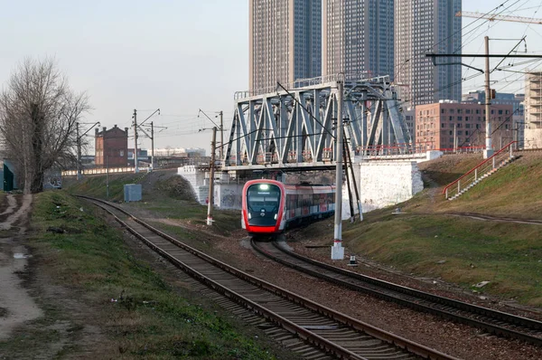 Elektrische Triebzüge Zug Eg2Tv 034 Pirol Moskwa Rizhskaya Bahnhof Der — Stockfoto