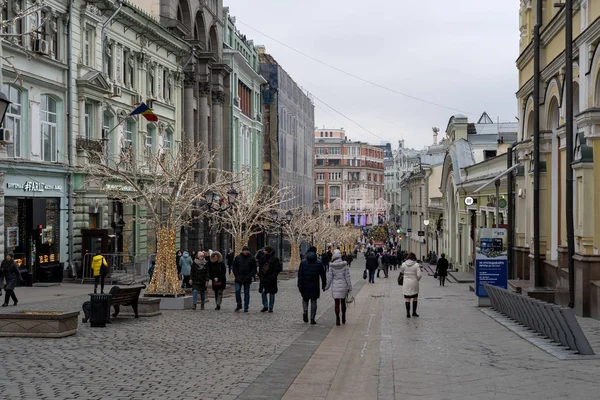 Kuznetsky Most Street Decorated Christmas New Year Moscow Russian Federation — 스톡 사진