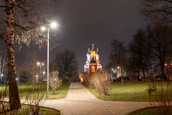 Kostel Tichvína Ikona Matky Boží Alexejevském Moskva Ruská Federace Prosince — Stock fotografie