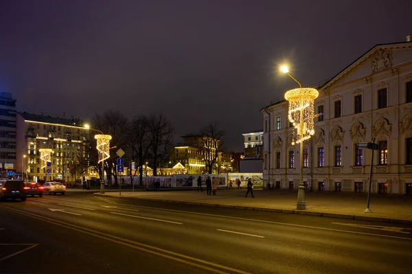 Neujahrs Und Weihnachtsdekoration Der Wozdvizhenka Straße Moskau Russische Föderation Dezember — Stockfoto