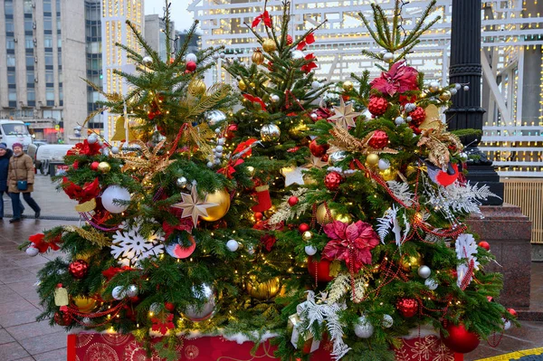 2019年12月15日 俄罗斯联邦莫斯科Novopushkinsky广场的圣诞树 — 图库照片