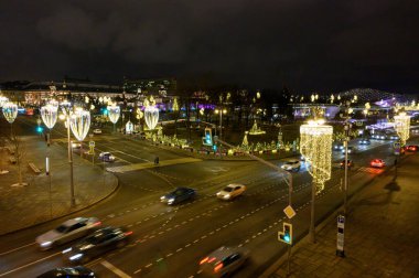 Moskvoretskaya caddesi, Moskvoretskaya seti ve Zaryadye parkında, Moskova, Rusya Federasyonu, 10 Ocak 2020