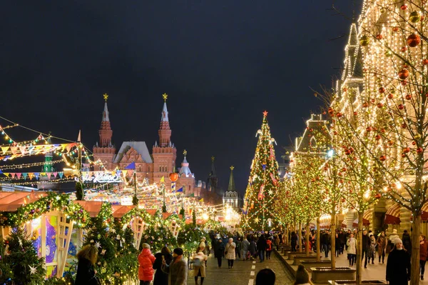 Año Nuevo Decoración Navideña Plaza Roja Moscú Federación Rusa Enero — Foto de Stock